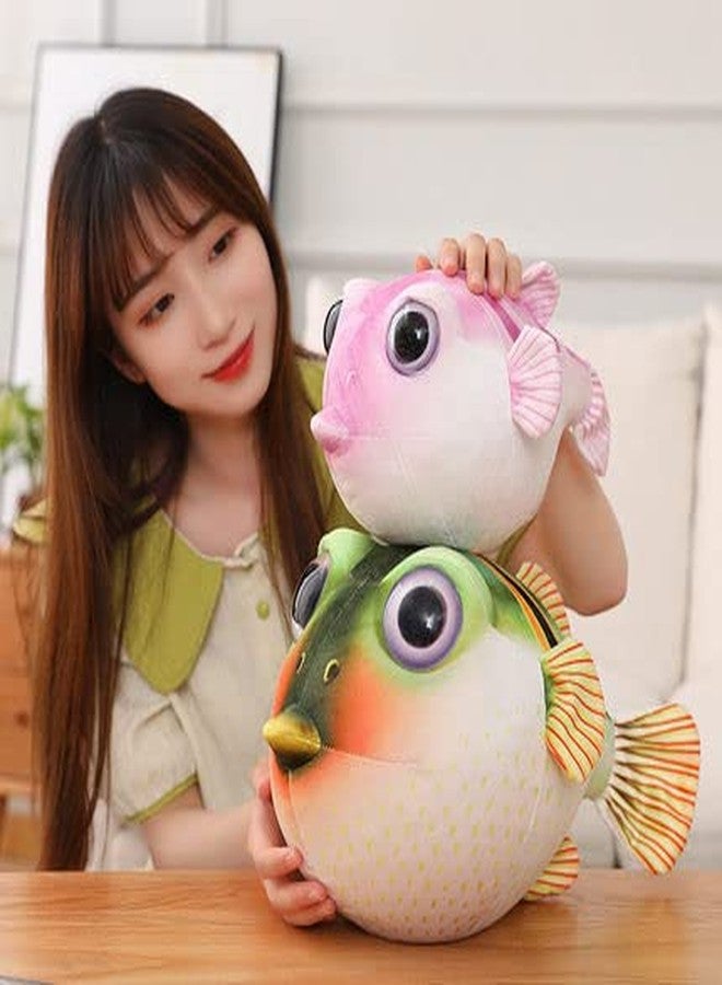ZHONGXIN MADE دمية سمكة البخاخ اللطيفة من ZHONGXIN MADE - دمية سمكة البخاخ الوردية الناعمة والواقعية مقاس 10 بوصات، دمية محشوة بنمط سمكة البخاخ الوردية، هدية للأطفال - Image 3